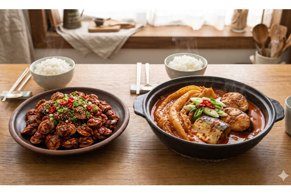 꼬막무침, 고등어김치찜